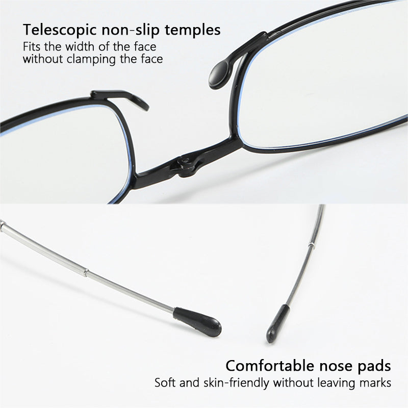 Telescopic Presbyopia Glasses,  Anti Blue Light Folding Reading Glasses With Case