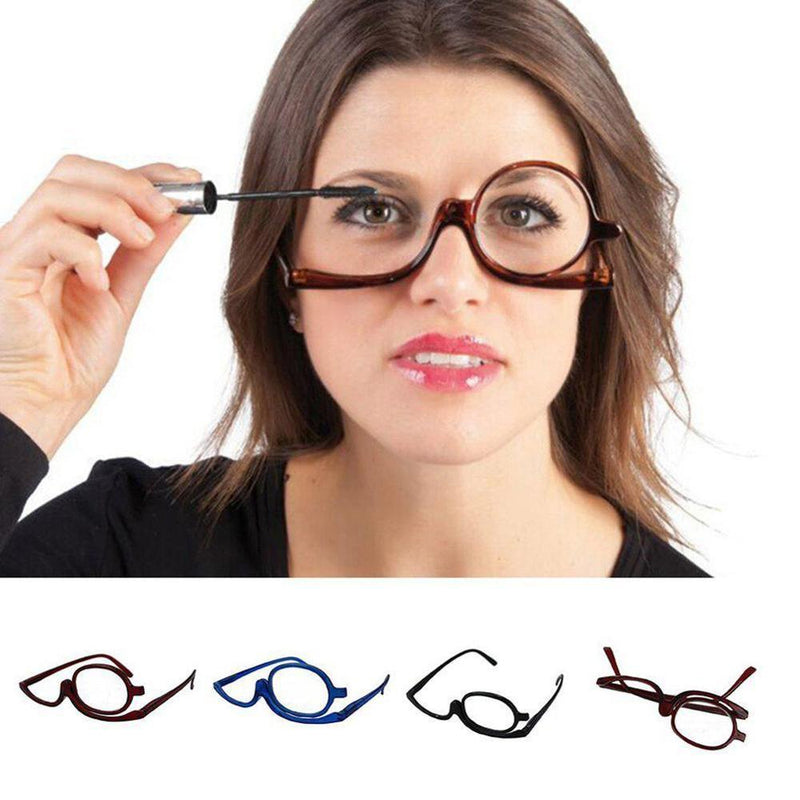 Magnifying, Rotating & Folding Makeup Eyeglasses Make Up Reading Glasses +1.0~+4.0