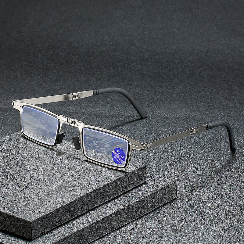 Unisex Metal Presbyopia Eyeglasses Anti Blue Light Folding Reading Glasses