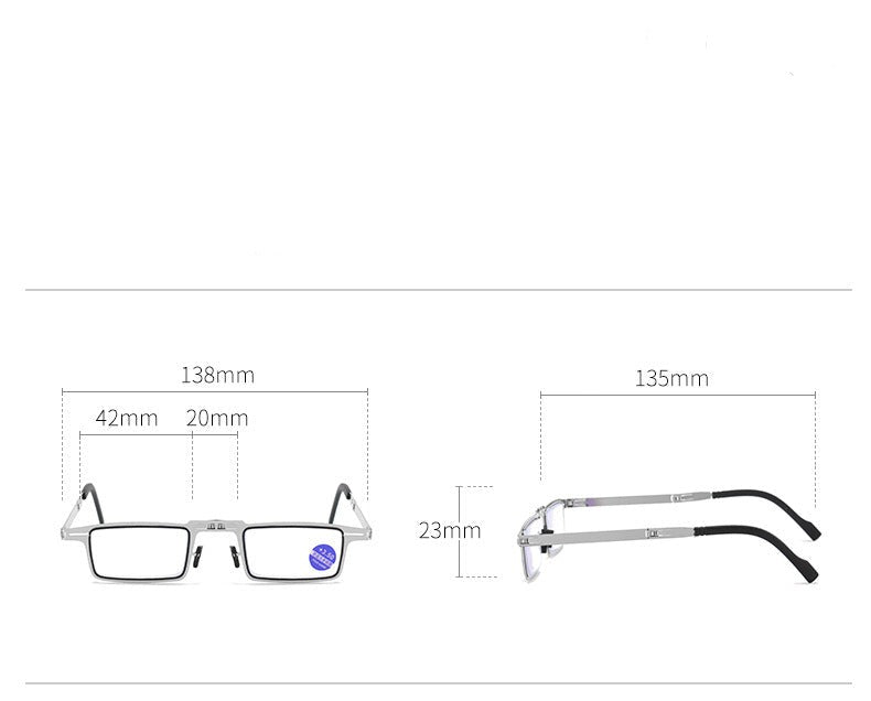 Unisex Metal Presbyopia Eyeglasses Anti Blue Light Folding Reading Glasses