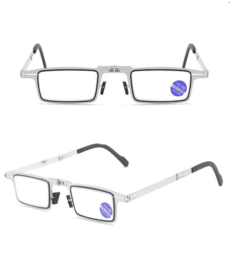 Unisex Metal Presbyopia Eyeglasses Anti Blue Light Folding Reading Glasses