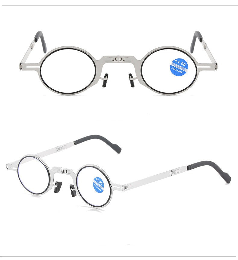 Unisex Metal Presbyopia Eyeglasses Anti Blue Light Folding Reading Glasses