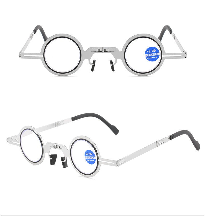 Unisex Metal Presbyopia Eyeglasses Anti Blue Light Folding Reading Glasses