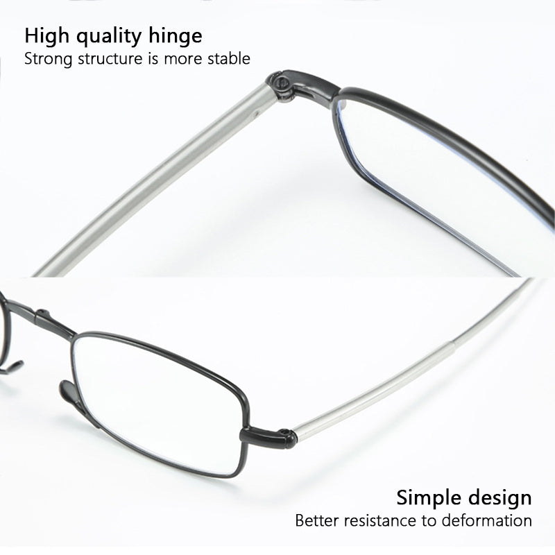 Telescopic Presbyopia Glasses,  Anti Blue Light Folding Reading Glasses With Case