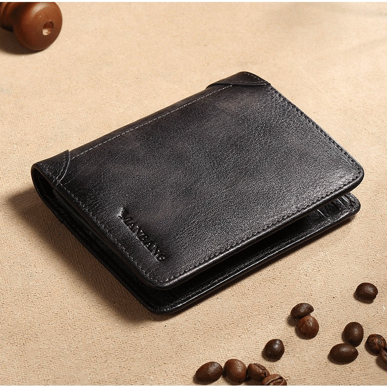 ParGrace  Genuine Leather Men Wallet Small Mini Card Holder  High Quality