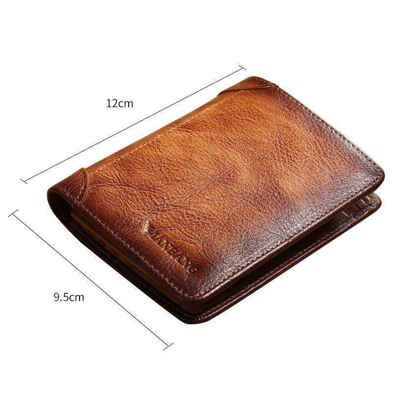ParGrace  Genuine Leather Men Wallet Small Mini Card Holder  High Quality