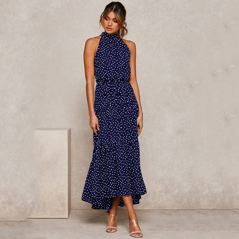 ParGrace Summer Long Dress  Sexy Halter Strapless