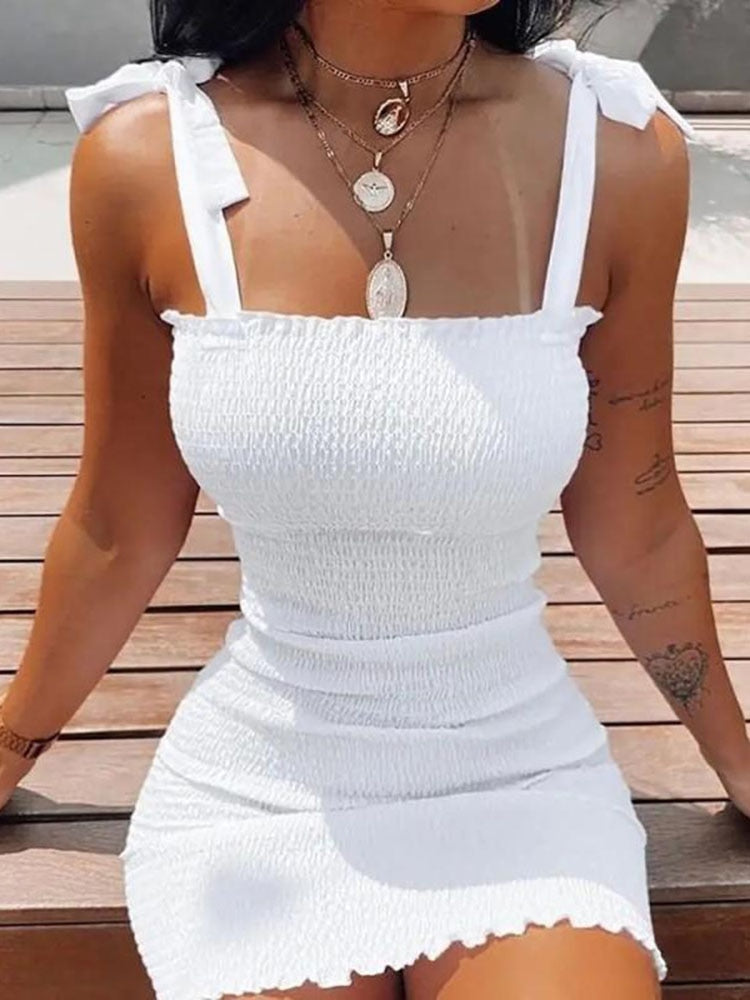 ParGrace Bodycon  Summer Fashion  Sling Strapless Folds