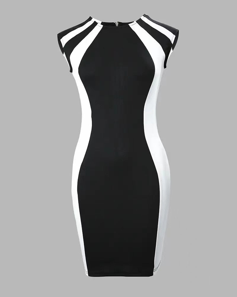 ParGrace Elegant Summer Fashion O-Neck Sleeveless Bodycon