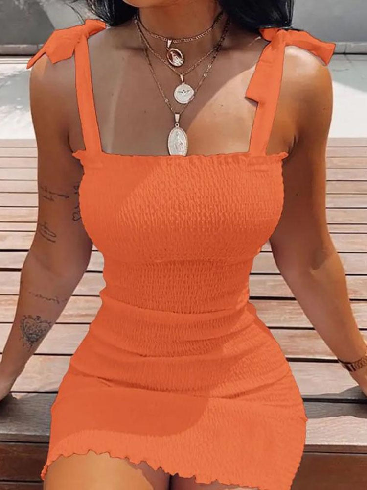 ParGrace Bodycon  Summer Fashion  Sling Strapless Folds