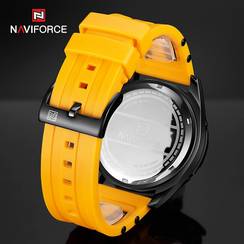 ParGrace Luxury  Silicone Strap Waterproof Sport Chronograph Quartz WristWatch Clock With Date