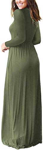 JCSS Long Sleeve Loose Plain Maxi Dresses Casual Long Dresses with Pockets