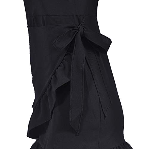 JCSS Long Sleeve Round Neck Ruffles Wrap Dresses Party Dress