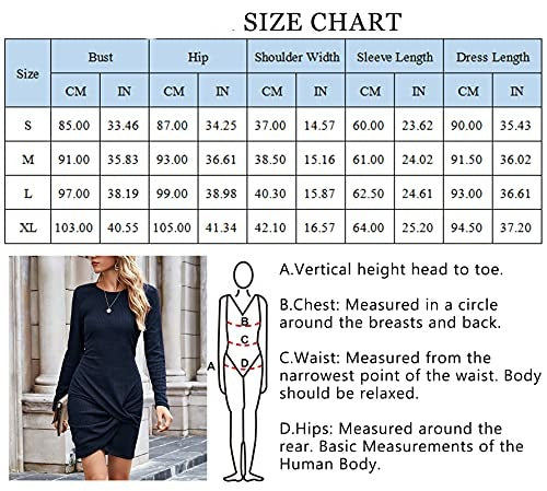 ParGrace Ruched Elegant Bodycon Long Sleeve Wrap Front Solid Color