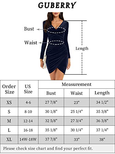 JCSS Womens Faux Wrap V Neck Mini Dress Long Sleeve Velvet Sexy Ruched Bodycon Dress