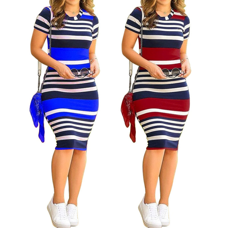 ParGrace  Striped Fashion Streetwear Vestidos Women Elegant Dress