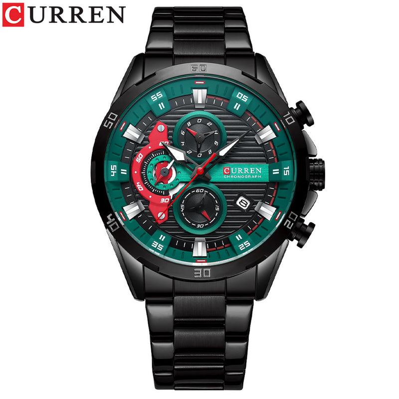 CURREN Stainless Steel WatchesCreative  Luminous Dial with Chronograph