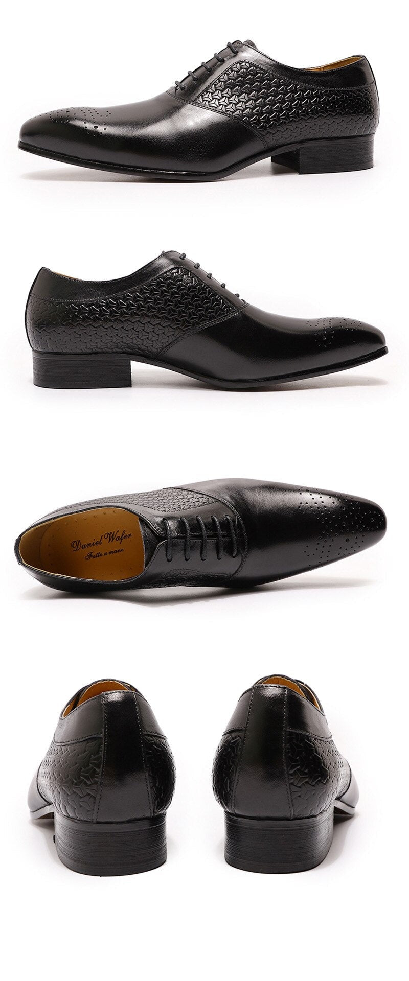 ParGrace Luxury  Genuine Leather Prints Oxford Shoes