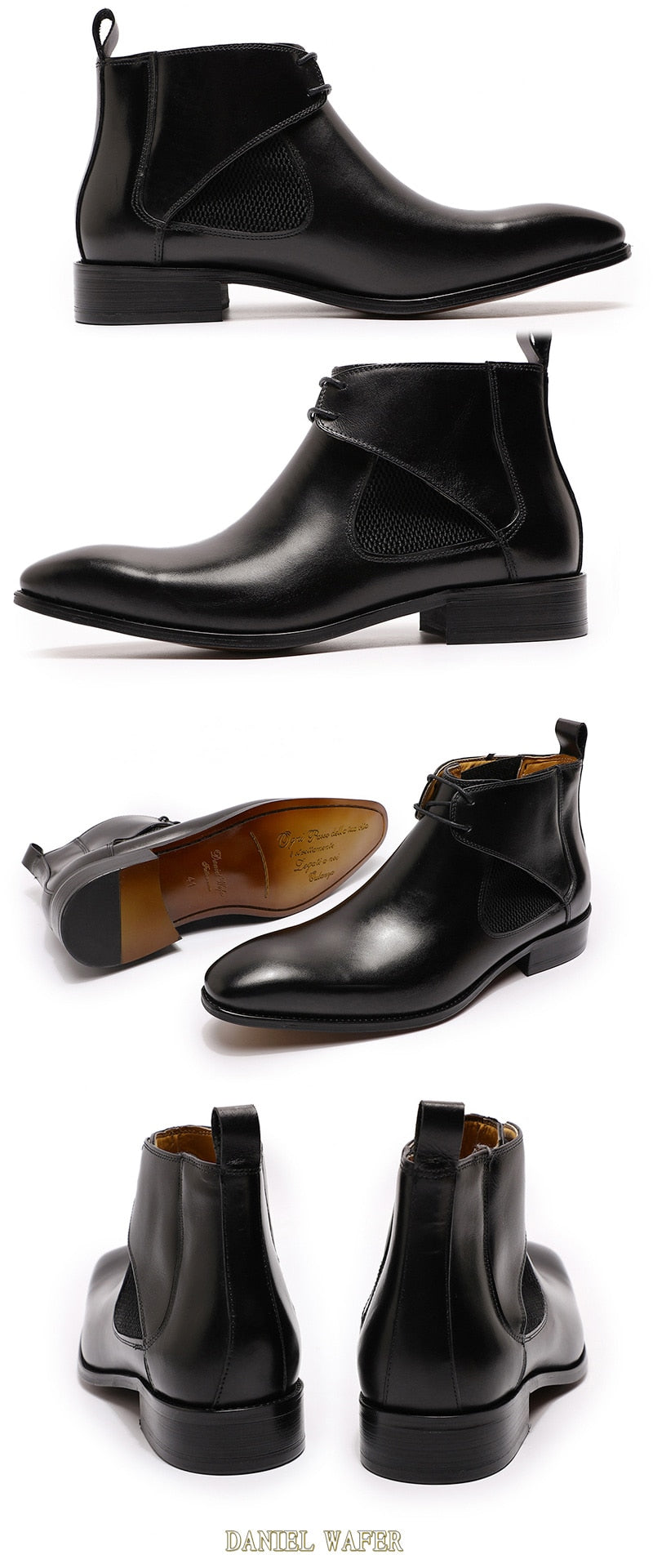 ParGrace Luxury Design Ankle Boots Lace-up Genuine Leather