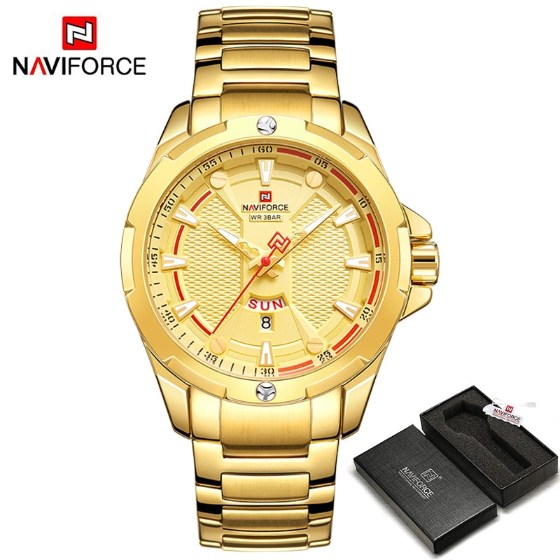 NAVIFORCE   Military Sport Quartz Wristwatch Casual Clock Stainless Steel Wateproof