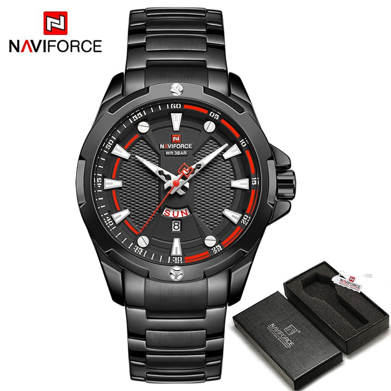 NAVIFORCE   Military Sport Quartz Wristwatch Casual Clock Stainless Steel Wateproof