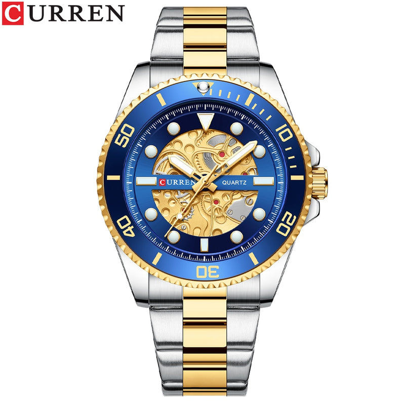 CURREN  Mechanical Design Quartz  Stainless Steel Band Luminous Wrist watches