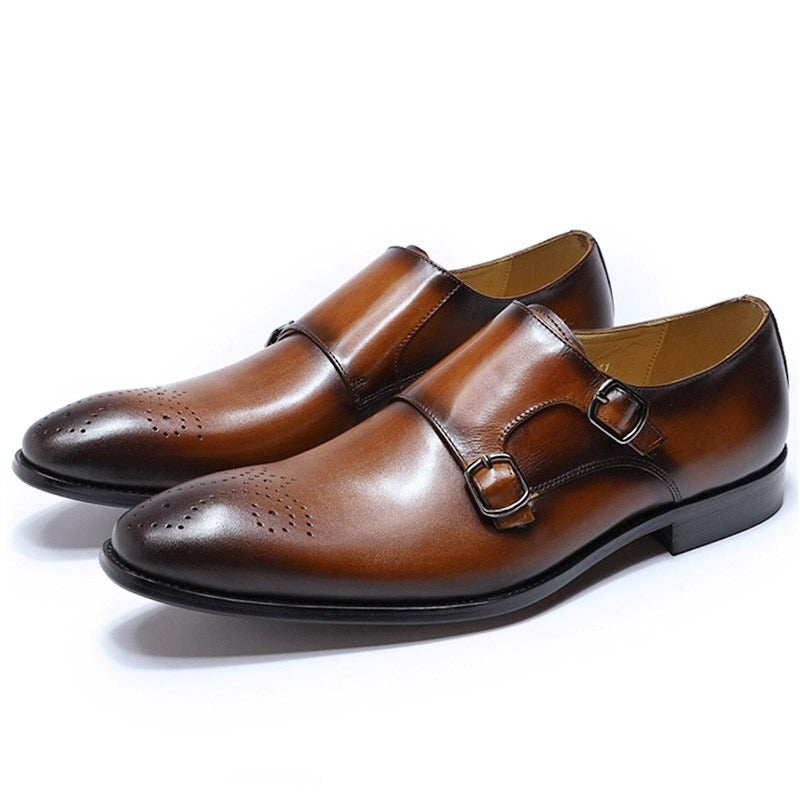 ParGrace Elegant Comfortable Double Monk Strap Slip on Loafers