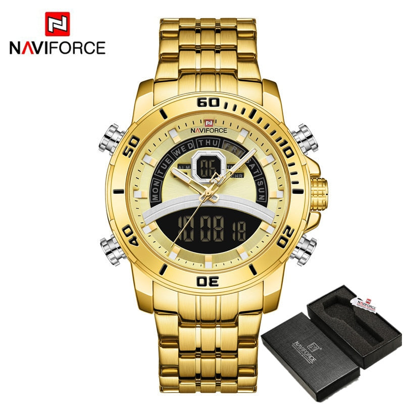 NAVIFORCE Luxury Digital Wristwatch Military Sport Quartz Waterproof