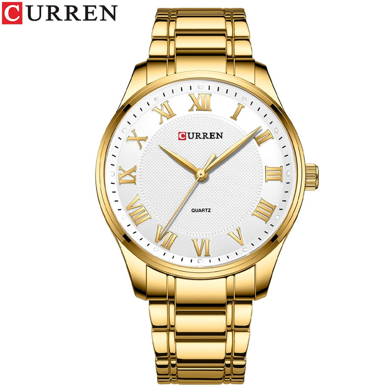 CURREN Quartz Wristwatches  with Stainless Steel Band Simple  with Rome Numbers