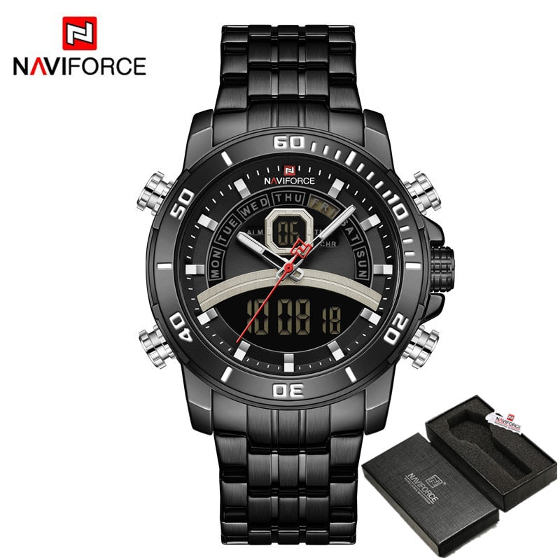 NAVIFORCE Luxury Digital Wristwatch Military Sport Quartz Waterproof