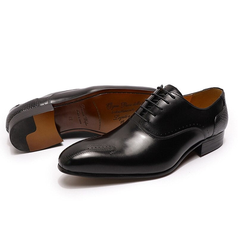 ParGrace Genuine Leather Shoes Lace Up for Wedding, Office & Business