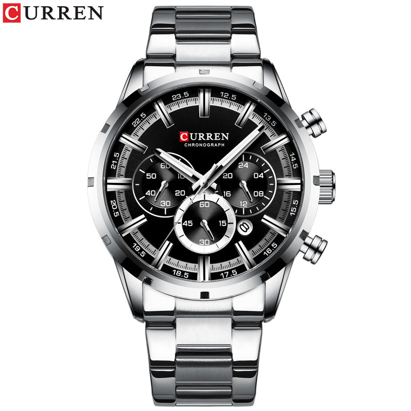 CURREN 2023 Watches with Stainless Steel Top Brand Luxury Sports Chronograph Quartz