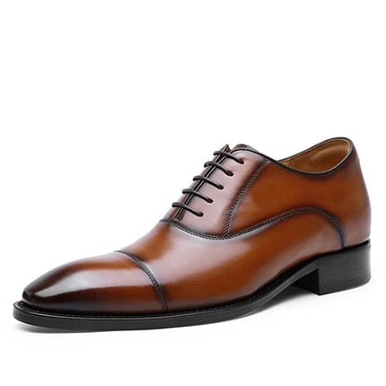 ParGrace Oxfords Triple Joint Genuine Leather  Lace Up