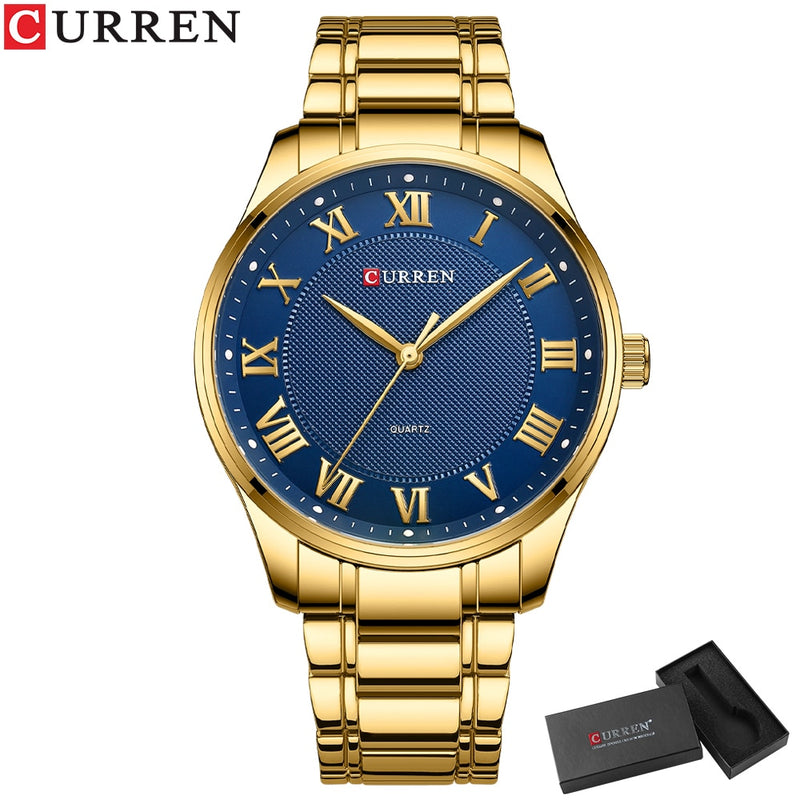 CURREN Quartz Wristwatches  with Stainless Steel Band Simple  with Rome Numbers