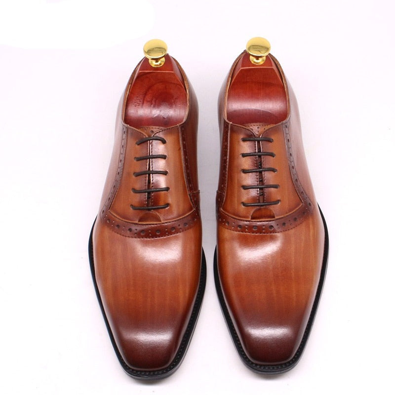 ParGrace Celeo Genuine Leather Oxfords Plain Toe