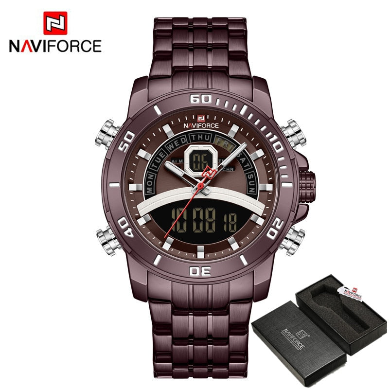 NAVIFORCE Luxury Digital Wristwatch Military Sport Quartz Waterproof