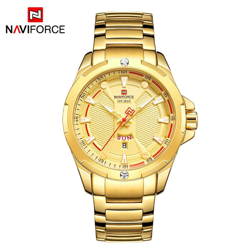 NAVIFORCE   Military Sport Quartz Wristwatch Casual Clock Stainless Steel Wateproof