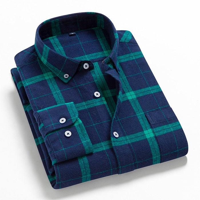ParGrace Flannel Plaid Shirt 100% Cotton Soft Comfort Slim Fit Styles