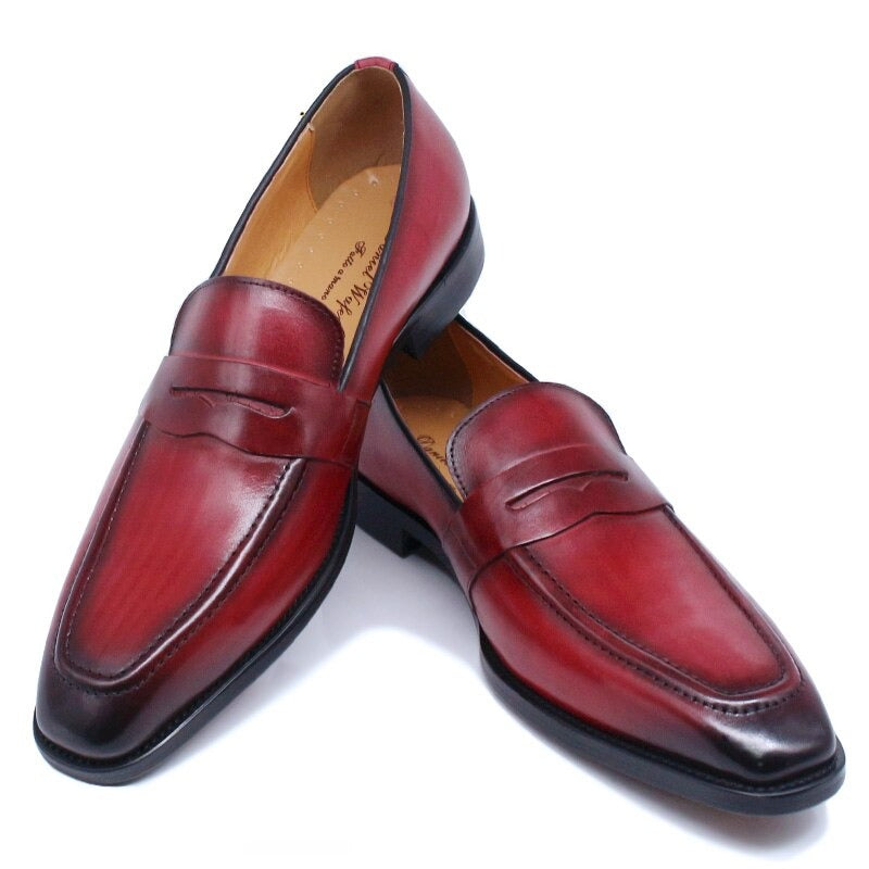 ParGrace Loafers Genuine Leather Slip wedding Party