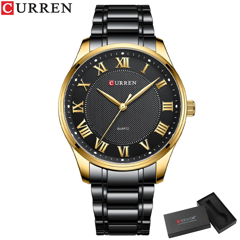 CURREN Quartz Wristwatches  with Stainless Steel Band Simple  with Rome Numbers