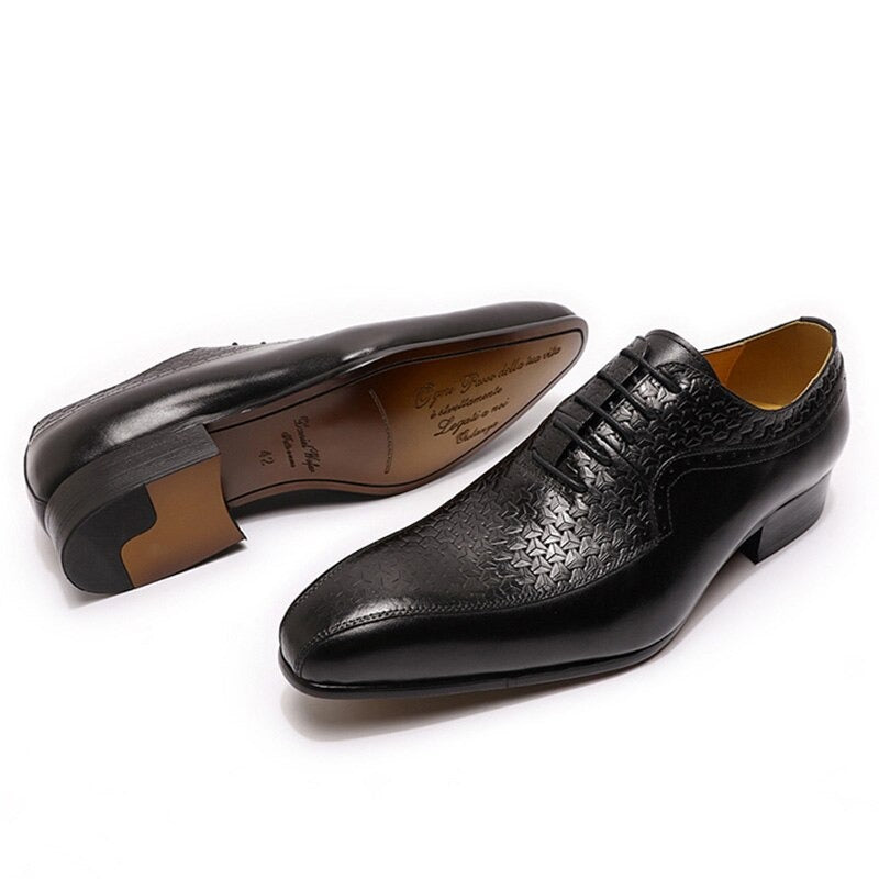 Paulindrix  Oxford Formal  Pointed Toe Lace Up Office  in Genuine Leather Shoes for Men