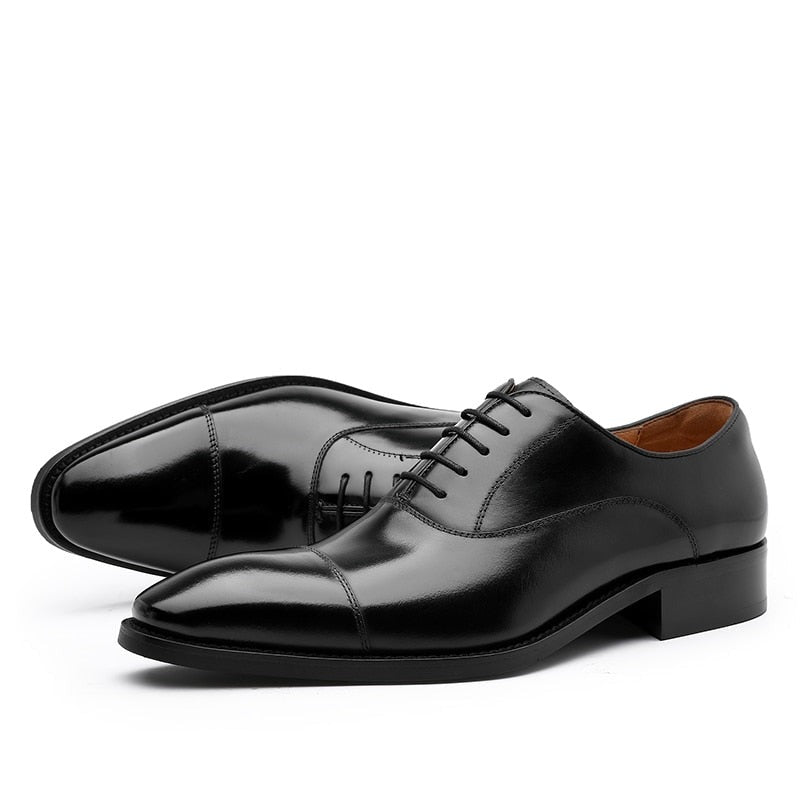 ParGrace Oxfords Triple Joint Genuine Leather  Lace Up