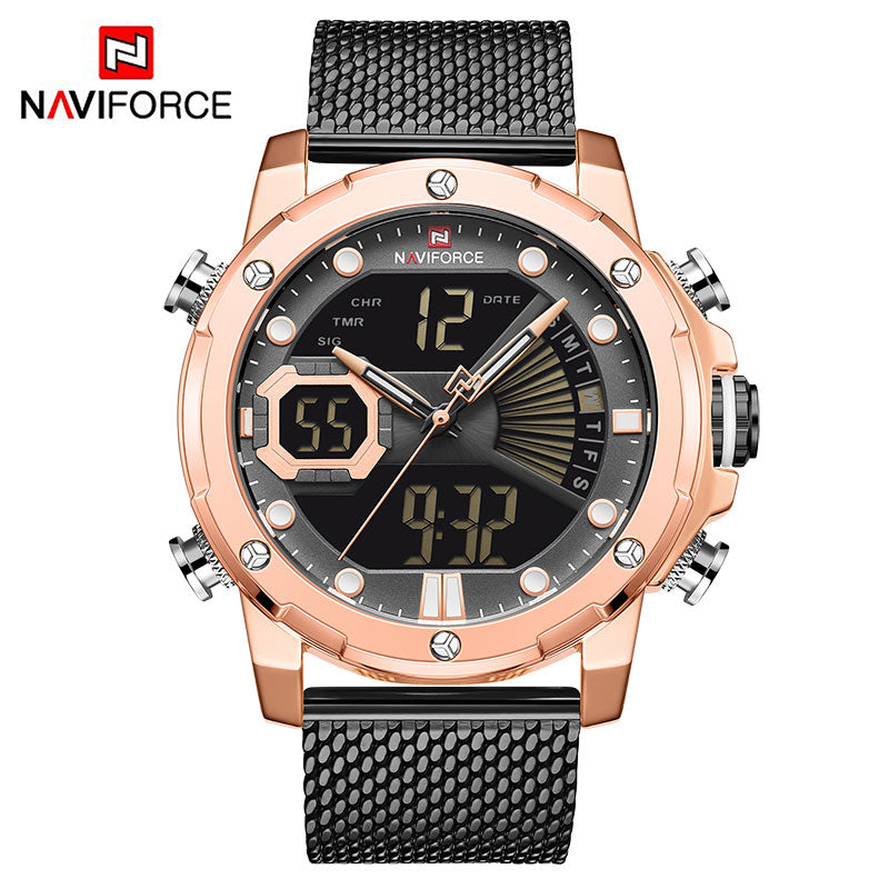 NAVIFORCE Original Luxury WatchesQuartz Dual Display Military Sports Wrist Waterproof