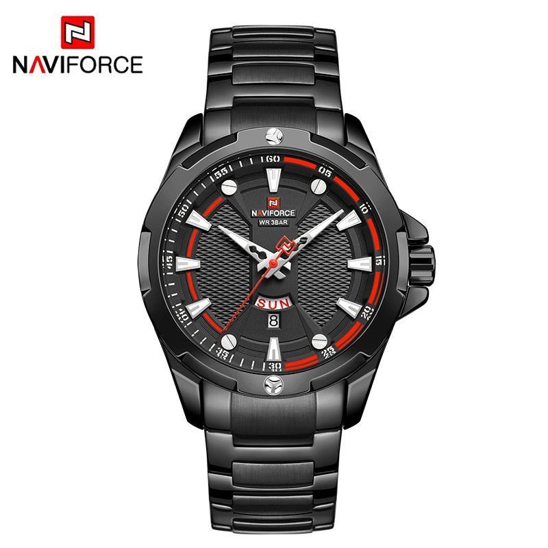 NAVIFORCE   Military Sport Quartz Wristwatch Casual Clock Stainless Steel Wateproof