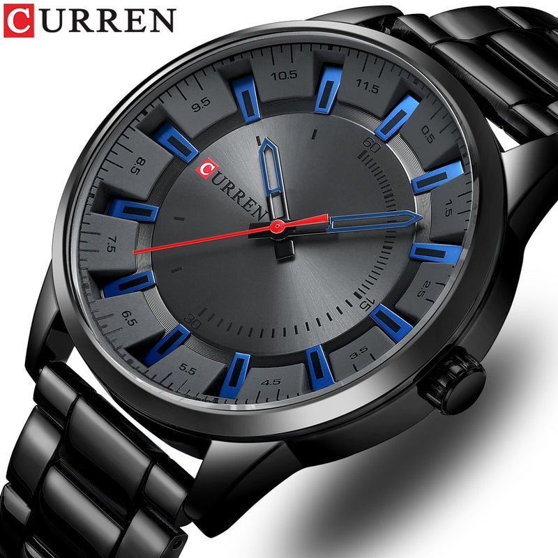 CURREN  Simple Style Men Watches Quartz Wristwatches Stainless Steel Band