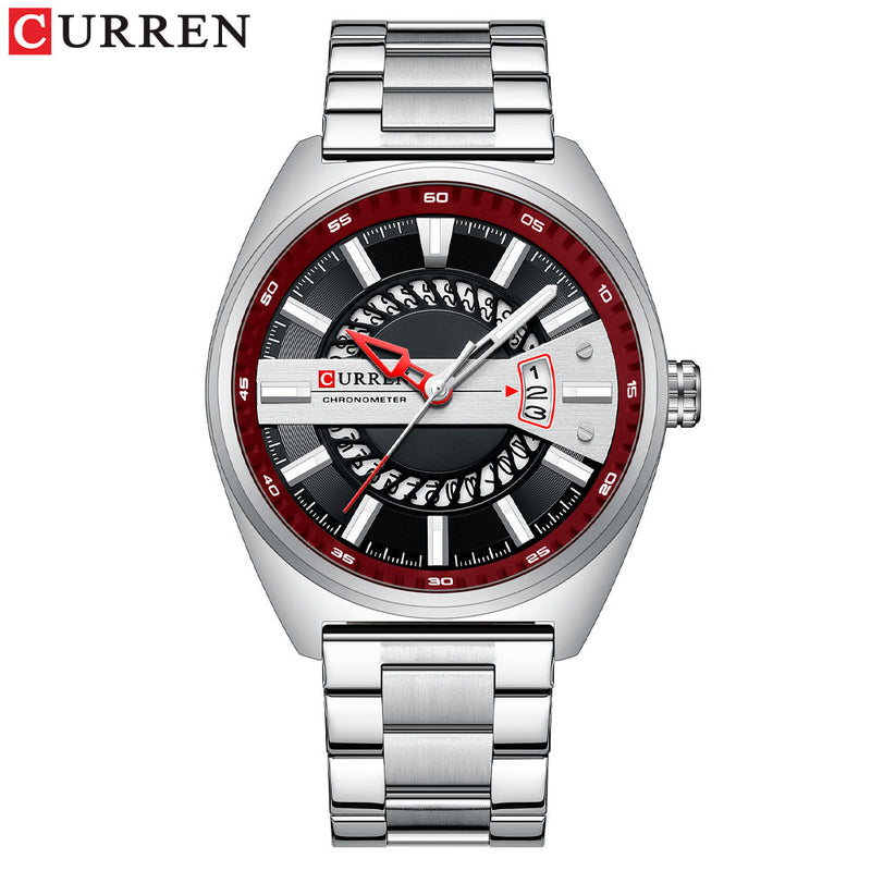 CURREN  Watch Stainless Steel Band Luxury Quartz Wristwatches Clock with Luminous