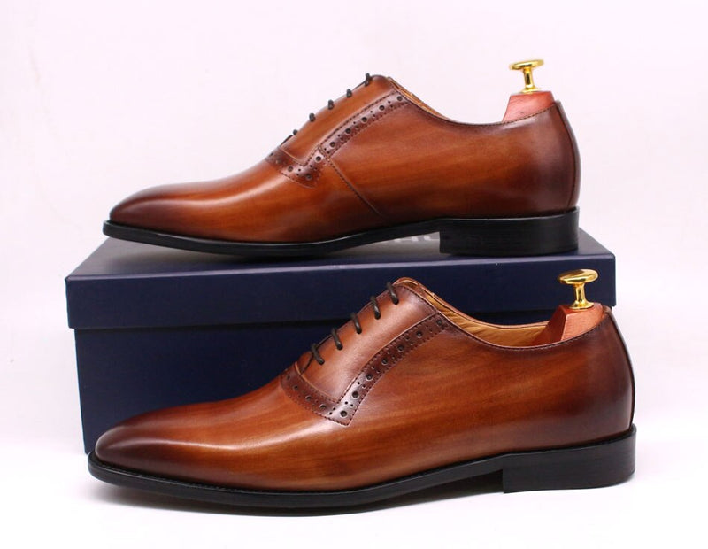 ParGrace Celeo Genuine Leather Oxfords Plain Toe