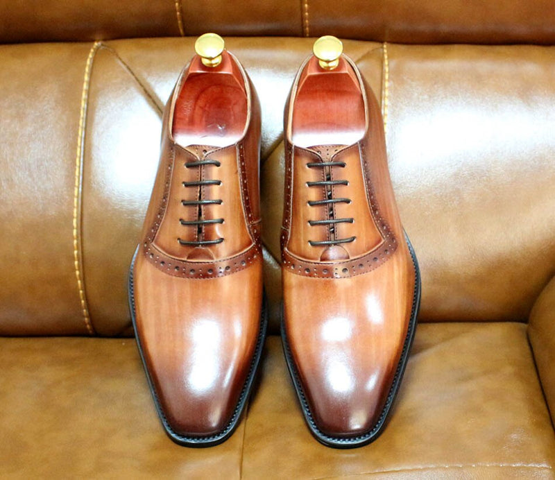 ParGrace Celeo Genuine Leather Oxfords Plain Toe