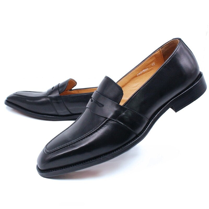ParGrace Loafers Genuine Leather Slip wedding Party