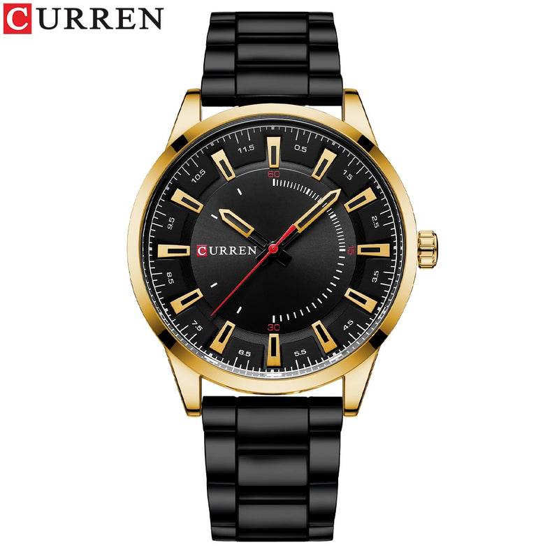 CURREN  Simple Style Men Watches Quartz Wristwatches Stainless Steel Band